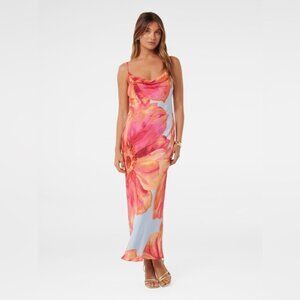 Forever New Valier Cowl Neck Maxi Dress Blue Florentin Size US 2 / EUR 34